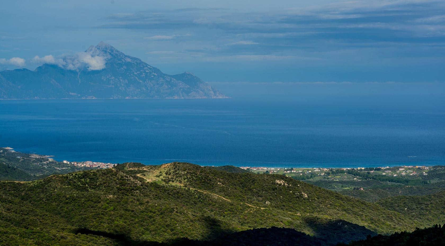 General View of Sarti Beach in Sithonia Halkidiki